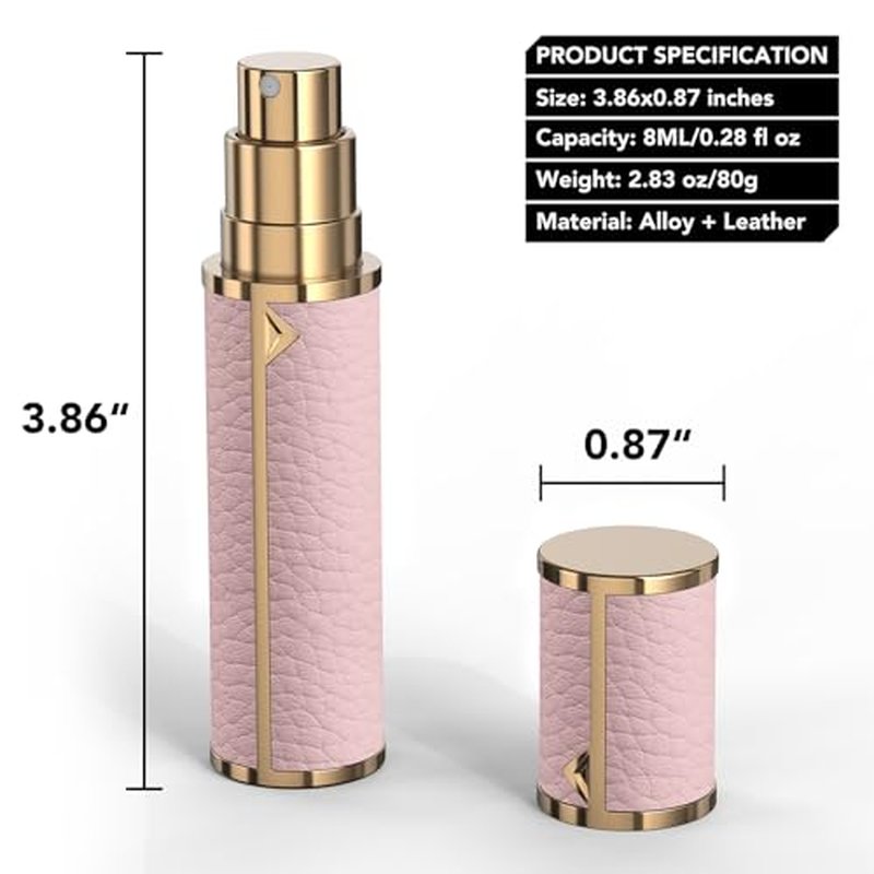 8ML Travel Perfume Atomizer - Refillable Leather Spray Bottle