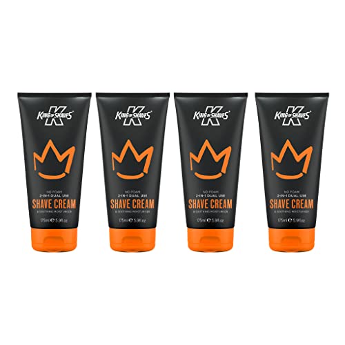 King of Shaves 2-in-1 No Foam Shaving Cream & Daily Moisturising Face Cream for Men 5.92 fl oz QUAD PACK