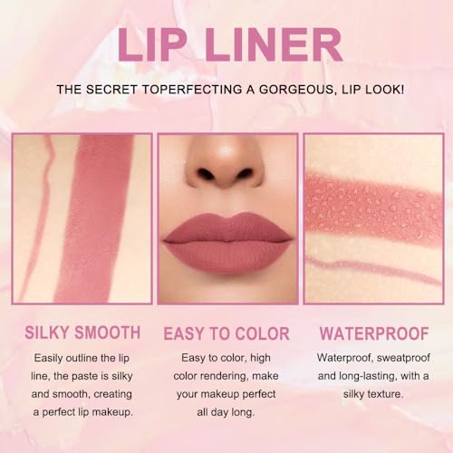 Kaely 2-in-1 Lip Liner & Lipstick Set - Matte Waterproof 24H