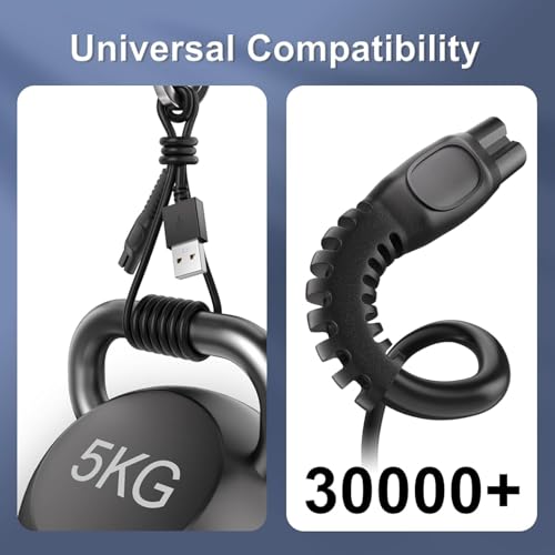 IBERLS 2-Pack 5V Cord Charger Compatible with Phillips Norelco One Blade 360 QP2724, QP2834, MG5910, MG7910, 2400, 3600, MG9510, X5006, PQ888, 5V Charging Shaver Cable