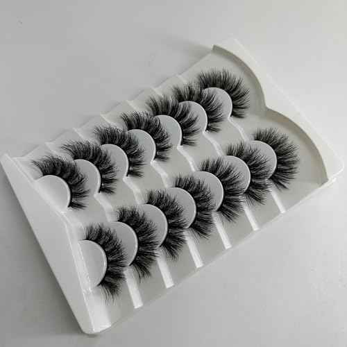 Eye Lashes Natural Look Clear Band Cat Eye False Eyelashes Fluffy Mink Fox Lashes Wispy 5D Volume Durl Lashes Strip Eyelash Extension Look