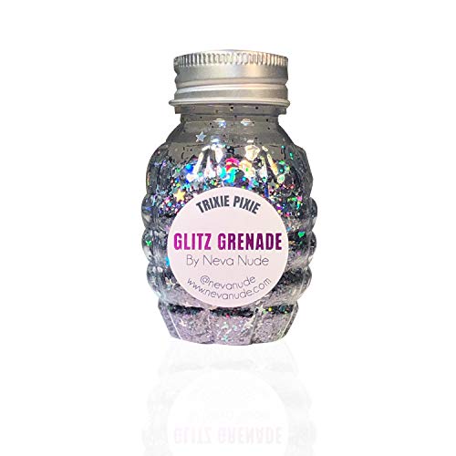 Neva Nude Glitz Grenade Holographic Glitter Keychain