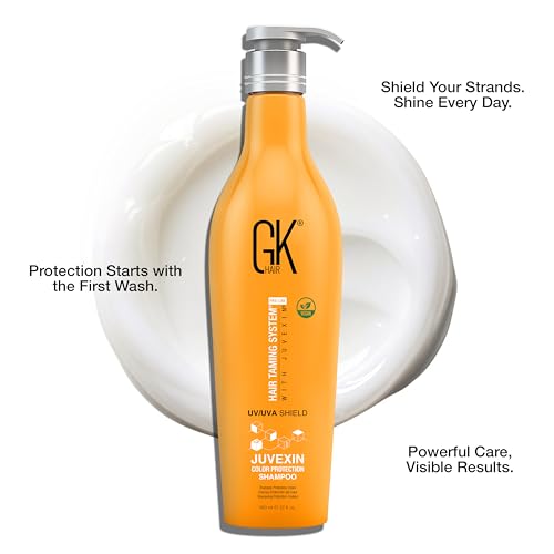 GK HAIR Shield Shampoo 22 Fl Oz ? Color Safe, UV Protection, Aloe Vera & Argan Oil, Sulfate and Paraben Free, Repairs Damage, Boosts Shine, Hydrating, Vegan Hair Care