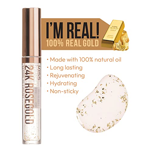 KISS Lip Oil Gloss 3-Pack – Hydrating Non-Sticky, Natural Oil