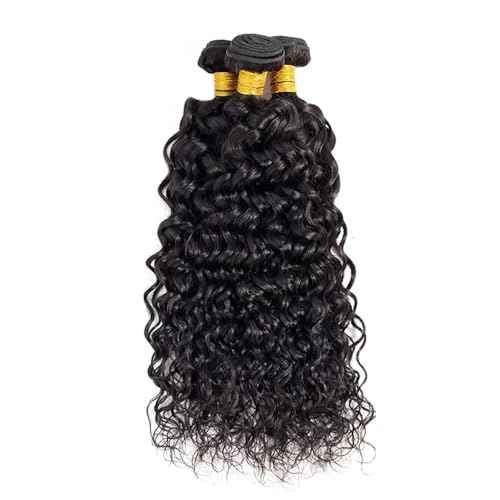 Human Hair Bundles Water Wave Bundles Natural Black Color 12 14 16 Inch Brazilian Unprocessed Virgin Hair Wet And Wavy Human Hair Extensions