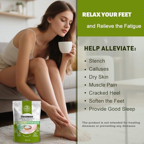 Epsom Salt Foot Soak with Tea Tree Oil - 16 oz for Athletes Foot & Calluses