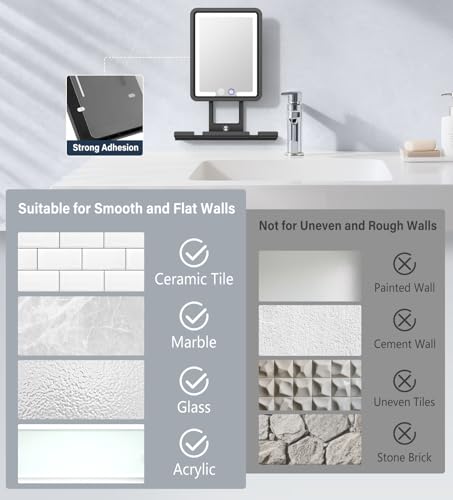 Shinowa Fogless Shower Mirror with LED Light & Heating
