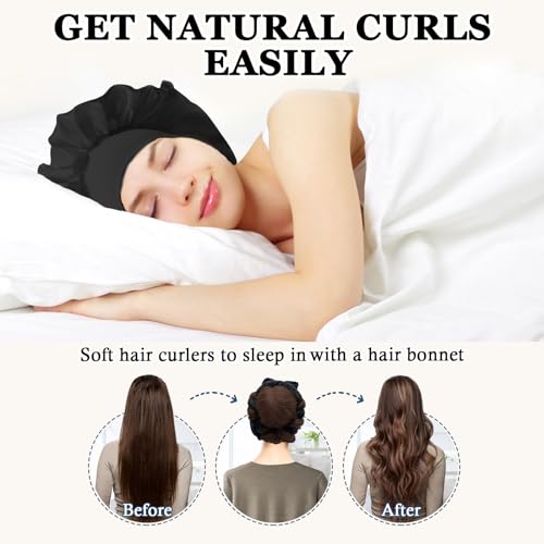 Gwabee 70" No Heat Hair Curlers Set - Soft Velvet Overnight Curls Headband