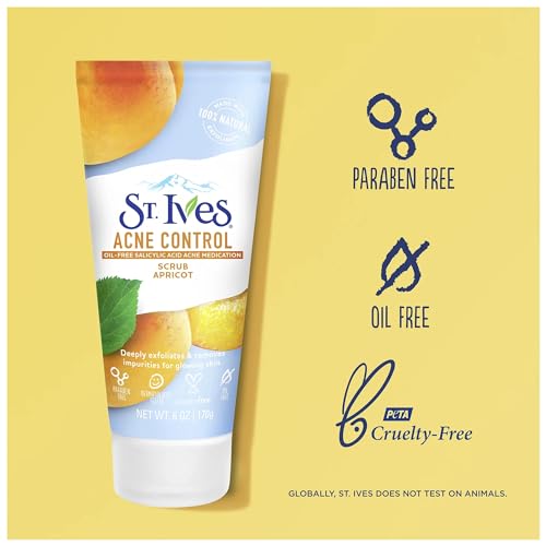 St. Ives Acne Control, Apricot Scrub 6 oz (Pack of 4)