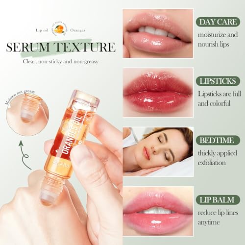 Bekoeen Fruit Flavored Lip Gloss Set - 4 Hydrating Roll On Lip Oils