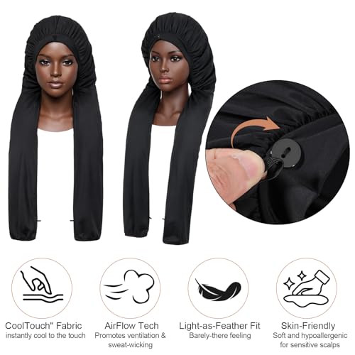 Long Hair Bonnet for Braids & Sleep UV Protection