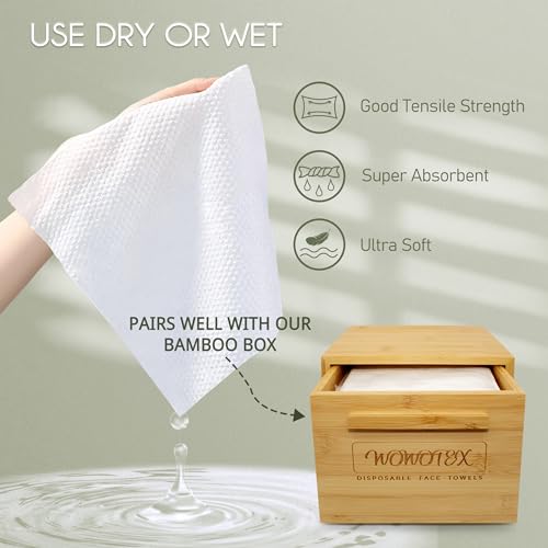 Disposable Face Towel Biodegradable Large Dry Face Wipes 240 Count/4 Box Extra Thick Soft Clean Facial Towels for Sensitive Skin, Makeup Removing, Facial Cleansing, Nursing, Travel, 10"¡¿12"