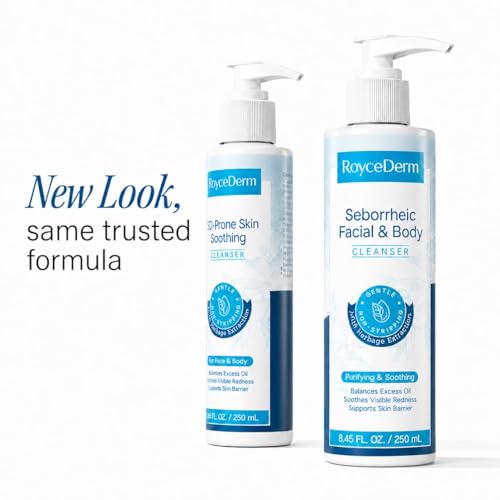 Roycederm Seborrheic Dermatitis Face & Body Wash - 2 Pack, Fragrance-Free, Sensitive Skin Care
