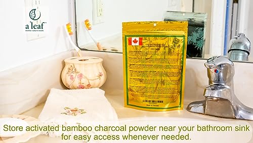 Activated Bamboo Charcoal Powder (150 G) for Odor Control, Facial Exfoliation, Facial Mask, Tooth Whitening, Smelly Feet, Skin Detoxification Purposes, Must-Have Bathroom Enhancement for Multiple Use