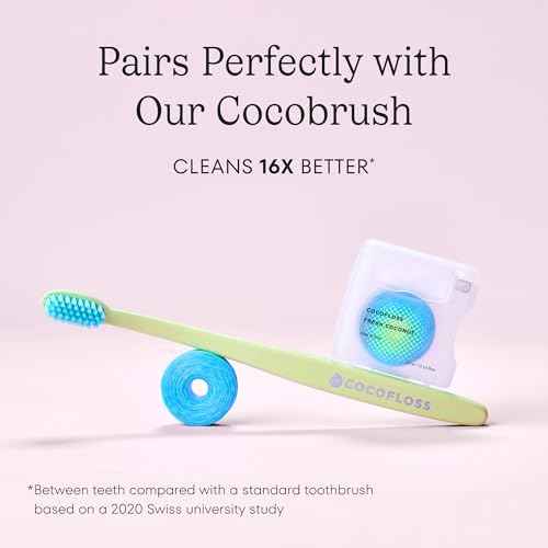 Cocolab Woven Dental Floss, Dentist-Designed Oral Care, Coconut Scent, Waxed, Expanding, Vegan, Kid-Friendly String Floss with Coconut Oil, 1 Spool (33 yd)