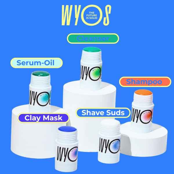 WYOS Pore-Refining Clay Face Mask Stick – White Clay Formula Deep Cleans, Removes Oil, Minimizes Pores – Hands-Free, Mess-Free, Quick Drying, Travel-Friendly Grooming Essential