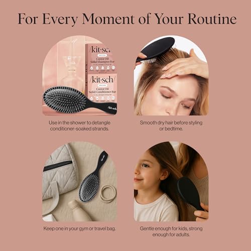 Kitsch Flexi Detangling Hair Brush for Wet & Dry Hair - Recycled Black