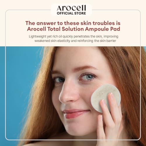AROCELL Total Solution Ampoule Pad 28 Sheets ? Korean Skincare Cotton Face Pads for Hydrating, Moisturizing, Exfoliating, Wrinkle Care, Elasticity Boosting, Pore Refining, Daily Toner Treatment