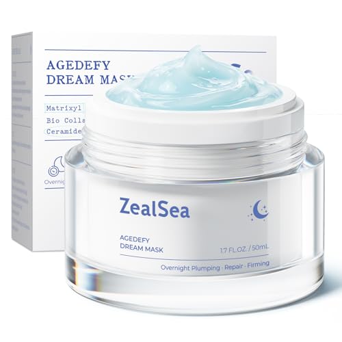 ZealSea Agedefy Prestige Overnight Sleeping Mask ? Clinically-Proven Matrixyl 3000 Peptides + Ceramides Barrier Renewal, Nighttime Plumping Firming, Silky-Smooth Morning Glow, Lightweight, 1.7OZ
