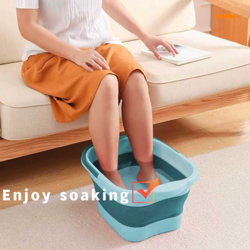 Collapsible Foot Bath Tub – 15L Portable Soak Bucket with Massage Points