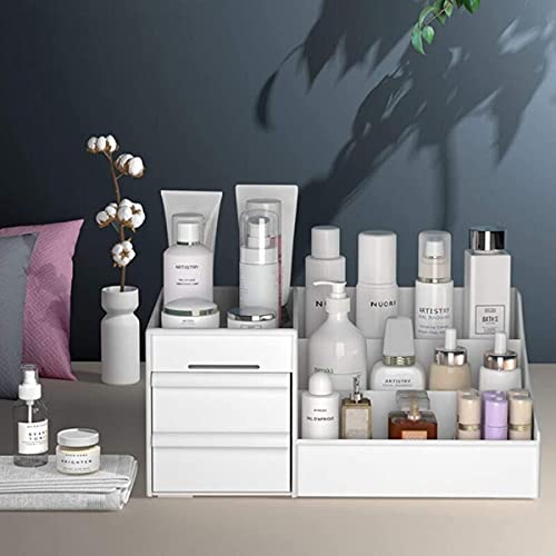 Simbuy Makeup Organizer With Drawers ?Bundle Countertop Organizer for Cosmetics, Vanity Holder for Lipstick, Brushes, Lotions, Eyeshadow, Nail Polish and Jewelry