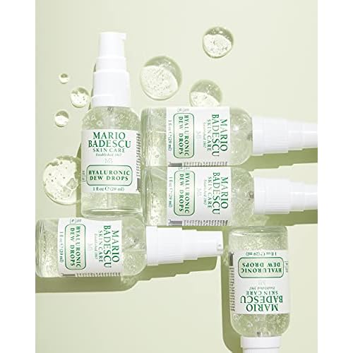 Mario Badescu Hyaluronic Dew Drops for All Skin Types ? Hydrating Gel-Serum Hybrid with Sodium Hyaluronate, Niacinamide & Botanical Extracts for a Dewy, Glass-Like Glow ? 1 Fl Oz