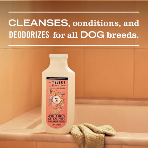 Mrs. Meyer’s Clean Day 3-in-1 Dog Shampoo, White Peach Scent, 14oz