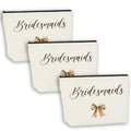 CHQIUCR Bridesmaids Cosmetic Bag 3-Pack Wedding Gift Travel Organizer