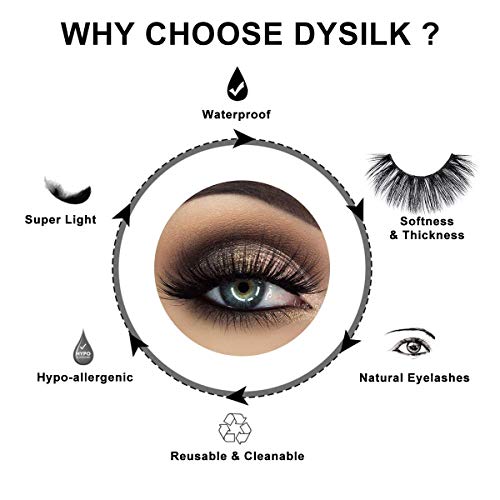 DYSILK Lashes Natural Look - Fake Eyelashes 5/3 Pairs 6D Lashes Faux Mink Eyelashes