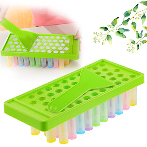 Maitys 2 Sets Lip Balm Tray and Spatula Portable Lip Balm Filling Tray and Spatula Set Lip Balm Tube Holder Lip Balm Tubes Tray Lip Balm Containers Lip Gloss Making Kit(Green)