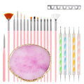 22-Piece Nail Art Tool Set with Resin Palette & Brushes