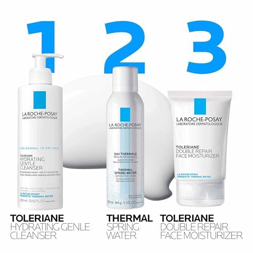 La Roche-Posay Toleriane Hydrating Gentle Face Cleanser | Hydrating Facial Cleanser With Niacinamide + Ceramides | Daily Face Wash For Dry Skin To Normal Skin | Sensitive Skin Tested | Fragrance Free