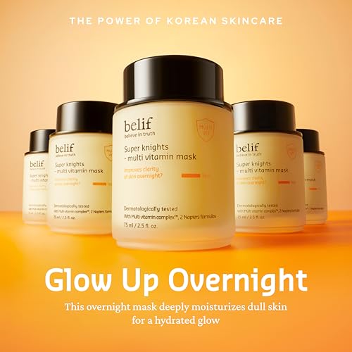 belif Vitamin C Overnight Butter Mask ? Hydrating & Rejuvenating Sleeping Mask with Multi Vitamin Complex for Plumping Dull Skin & Refining Uneven Texture, Korean Skincare, 2.5 fl.oz
