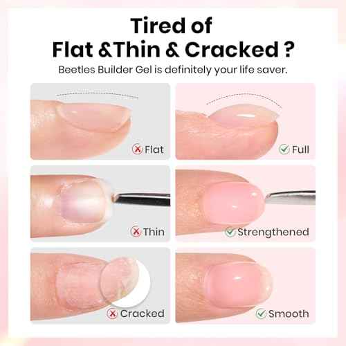 Beetles HEMA Free Builder Nail Gel with No Wipe Top Coat Gel Nail Polish and Base Coat Set for Nails Shine Finish and Long Lasting Upgraded Safe Low-Sensitivity Formula Nail Gifts for Women