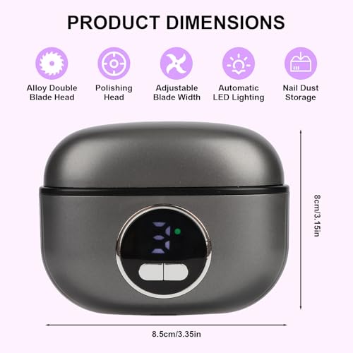 Electric Nail Clipper for All Ages with LED Light, 3-Speed Safety Trimmer