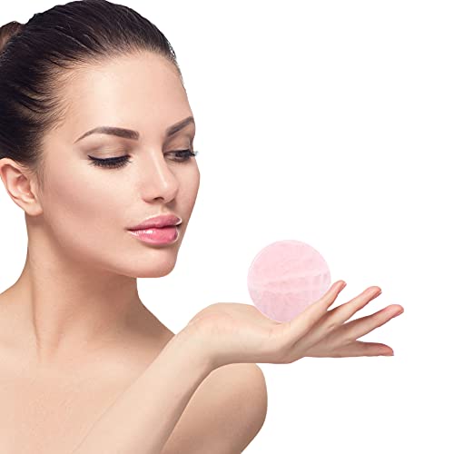 Bememo 2 Pieces Jade Stone for Lash Pink Glue Pallet Eyelash Extension Glue Holder 2 Inches Round Lash Tile Fake Eyelash Grafting Adhesive Base Sticker Pads Adhesive Trays