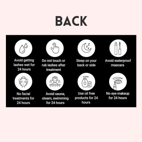 Lash Lift & Tint Aftercare Cards - 50 Pack