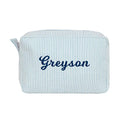 Personalized Cosmetic Bag with Name Embroidery – Seersucker