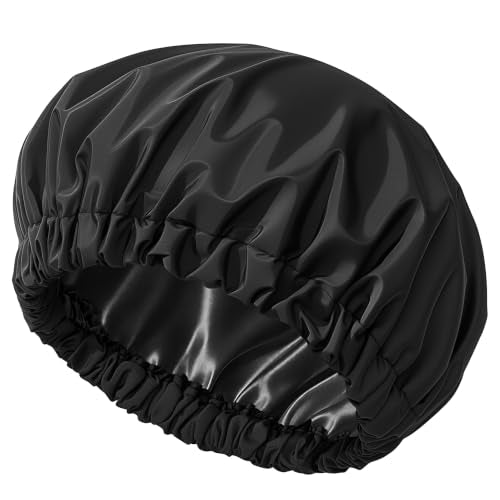 Waterproof Satin Lined Shower Cap for Women | Large Reusable