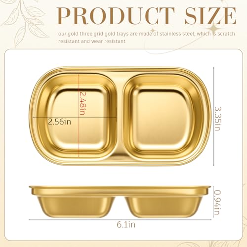 4 Pcs DIY Esthetician Bowls Face Mask Tray Esthetician Supplies Stainless Steel Compartment Serving Tray Women Skincare Products for Spa Salon Aesthetician Beauty, Nail Art(Gold,Small)