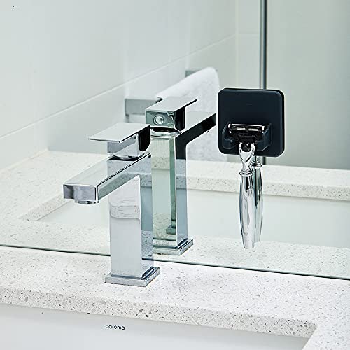 TOOLETRIES The Mason Razor Holder - Secure & Safe, Silicone Toiletry Organizer, Shower & Bathroom Accessory - Features Silicone-Grip Technology, Removable & Reusable - Charcoal