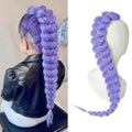 30" Purple Braiding Hair Ponytail for Girls - Ready-to-Wear Extensions