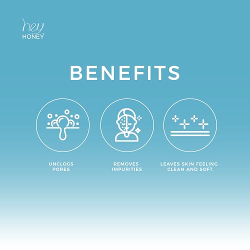 Hey Honey Skincare Be Clear Acne Routine | Daily Active Cleansing Face Wash | Youth & Young Adults, Blemishes Prone | Propolis & Gentle Exfoliating Acids | Fast & Long Lasting Oil Control | 5 fl oz