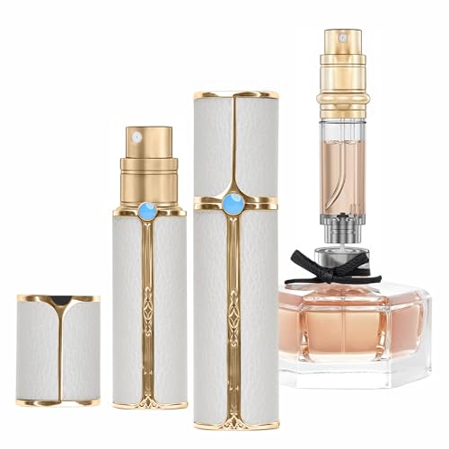 CF01WHG Leather Perfume Bottle 10ml ? Bottom-Fill Refillable Dispenser, Leak-Proof & Portable for Men & Women, Ideal for Travel, Gifting & Daily Use (CF01WHG)