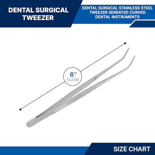 Stainless Steel Tweezers, with Curved Serrated Tip Multipurpose Tweezers Sewing Machine Tweezers Forceps for Craft Repairing (10)