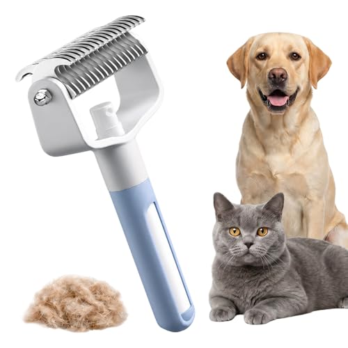 Dual-Sided Pet Grooming Comb with Spray for Dogs & Cats
