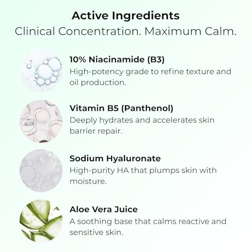 Gle Skin 10% Niacinamide Facial Serum with Vitamin B5 ? Advanced Pore Minimizer & Skin Texture Refiner ? Brightening Face Serum for Uneven Tone, Oil Control & Hydrating Barrier Support ? 1 fl oz