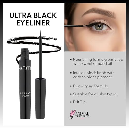 NOTE Ultra Black Liquid Eyeliner - Thin Brush Tip