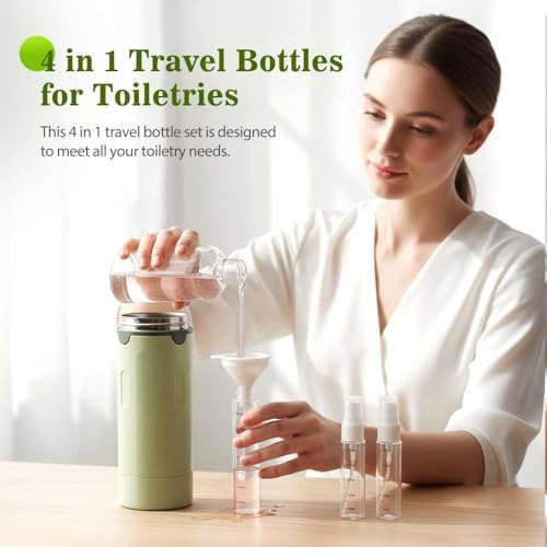4-in-1 Travel Dispenser Bottle, 30ml Leak-Proof Toiletries