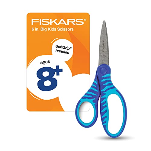 Fiskars Softgrip Scissors, Various Age Stages (3-Pack) for Ages 8+ to 15+, For School or Crafting, Back to School Supplies